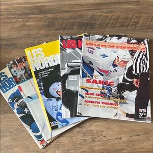 Vintage Hockey Magazine Collection 1988-1992 Les Nordiques de Québec lot of 5